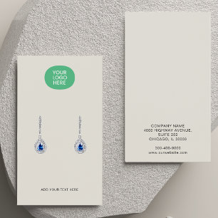 Custom Add Logo Light Tan Earrings Display Card