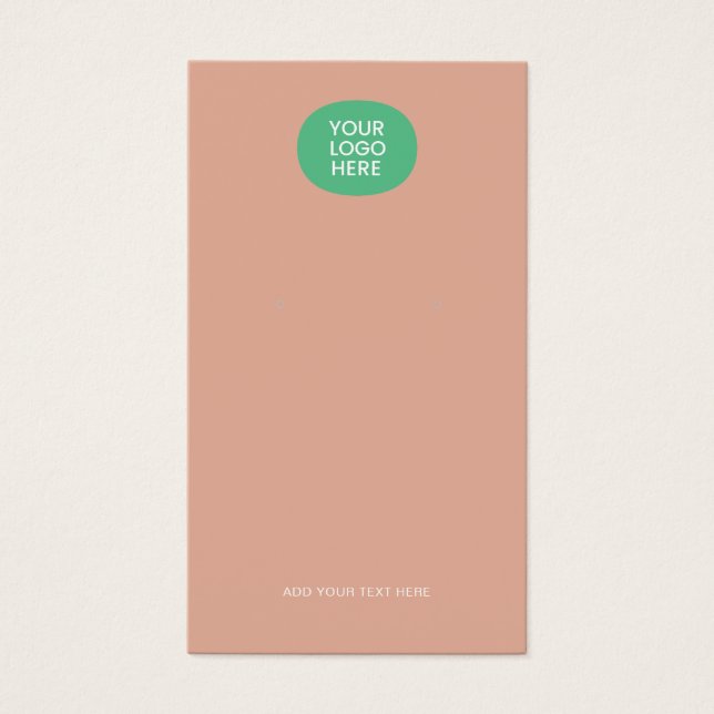 Custom Add Logo Tan Earrings Display Card (Front)
