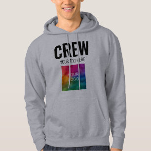Custom Add Logo Text Here Crew Staff Member Mens Hoodie