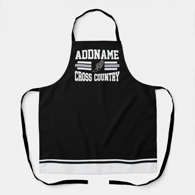 Custom ADD NAME Cross Country Runner Running Team Apron (Front)