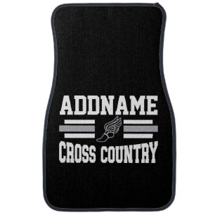 Custom ADD NAME Cross Country Runner Running Team Car Mat