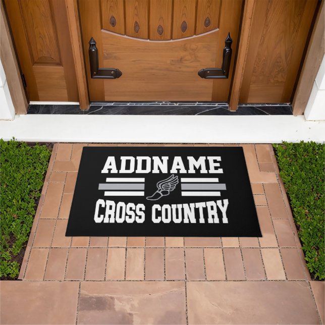 Custom ADD NAME Cross Country Runner Running Team Doormat (Outdoor)