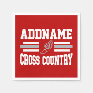 Custom ADD NAME Cross Country Runner Running Team Napkin