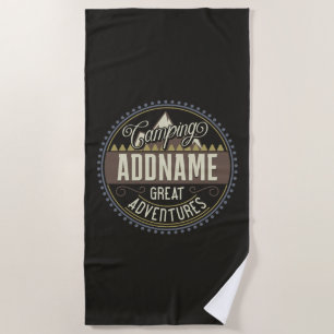Custom ADD NAME Family Camp Trip Camping Reunion Beach Towel