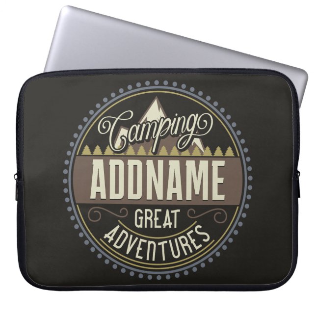 Custom ADD NAME Family Camp Trip Camping Reunion Laptop Sleeve (Front)