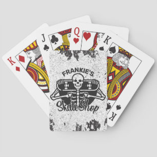 Custom ADD NAME Skull Skateboard Skate Shop Playing Cards