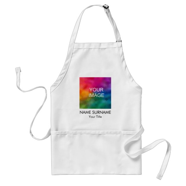 Custom Add Name Surname Photo Image Design Standard Apron (Front)