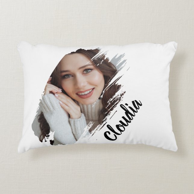 Custom Add Photo And Text Decorative Cushion (Front)