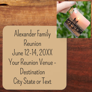 Custom Add Photo Family Reunion Keepsake Key Ring