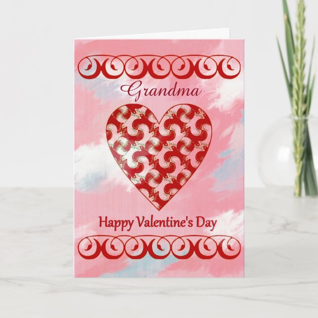 Custom Add Text / Grandma - Happy Valentine's Day Holiday Card (Front)