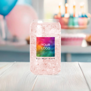 Custom Add Text Name Business Logo Here Single Can Glass