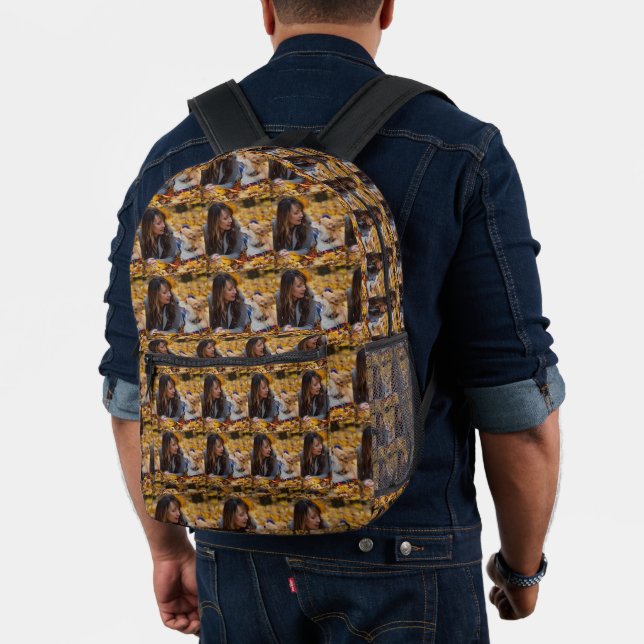 Custom Add Tiled Photo Personalise It  Printed Backpack (Insitu (Model))