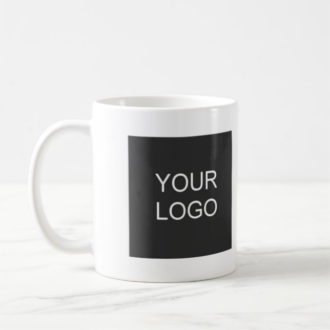 Custom Add Your Business Company Logo Simple Coffee Mug (Left)
