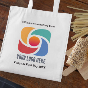 Custom Add Your Business Logo Company Marketing Reusable Grocery Bag