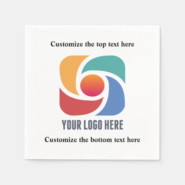 Custom Add Your Business Logo Company Party Napkin (Front)