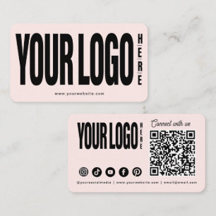 Custom Add Your Logo Connect Social Media QR Code Business Card
