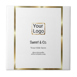 custom add your logo personalised company name pap ceramic tile