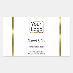 custom add your logo personalised company name pap rectangular sticker