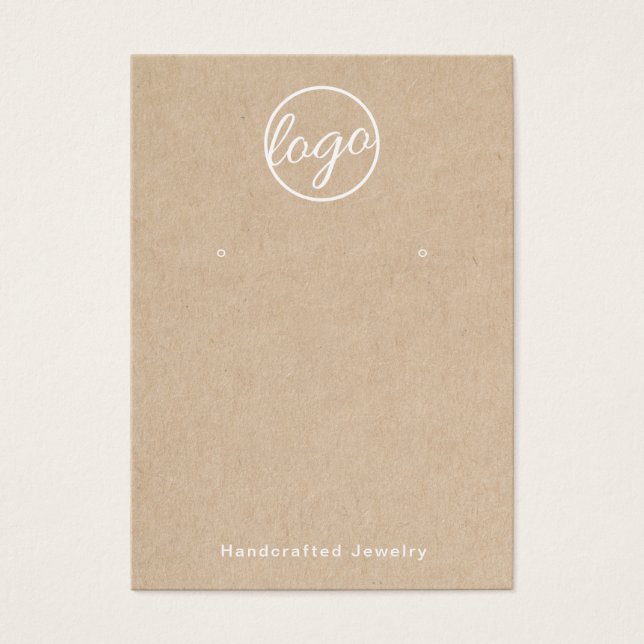 Custom Add Your Logo Rustic Earring Holder Card (Front)