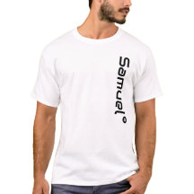 Custom Add your Name Black Text white t-shirt