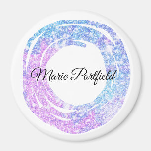 custom add your name glitter colourful add your b magnet