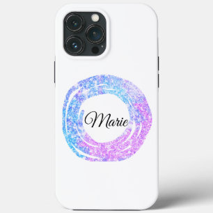 custom add your name glitter colourful add your iPhone 13 pro max case