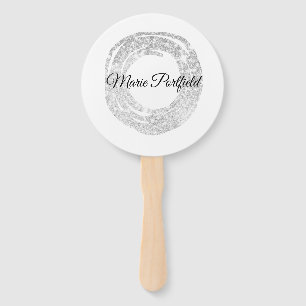custom add your name glitter colourful add your na hand fan