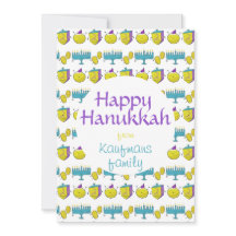 Custom add your name Hanukkah cute and funny card
