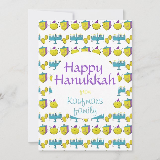 Custom add your name Hanukkah cute and funny card (Front)