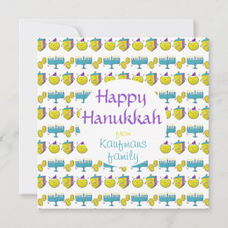 Custom add your name Hanukkah cute card