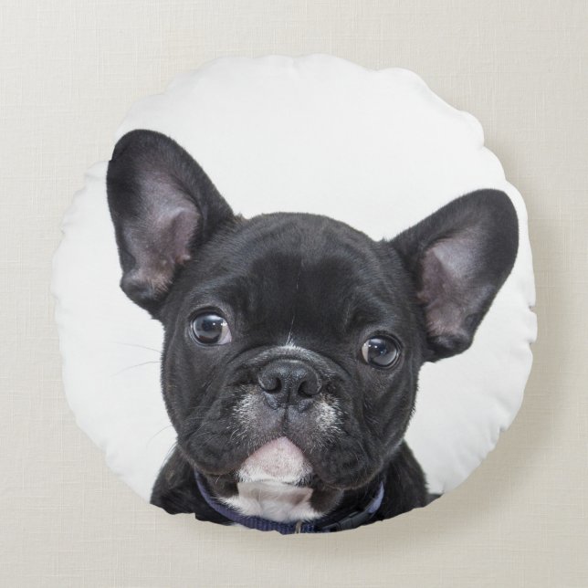 Custom add your own dog pet photo personalised round cushion (Front)
