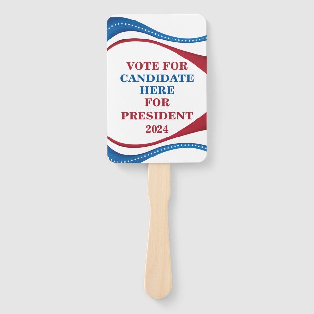 Custom Add Your Own President 2024 Candidate Rally Hand Fan (Front)