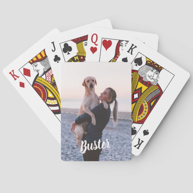 Custom add your pet name and photograph, playing cards (Back)