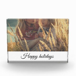 custom add your photo christmas personalised block