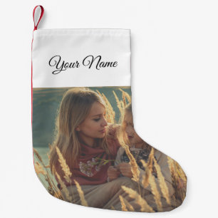 custom add your photo christmas personalised small stocking