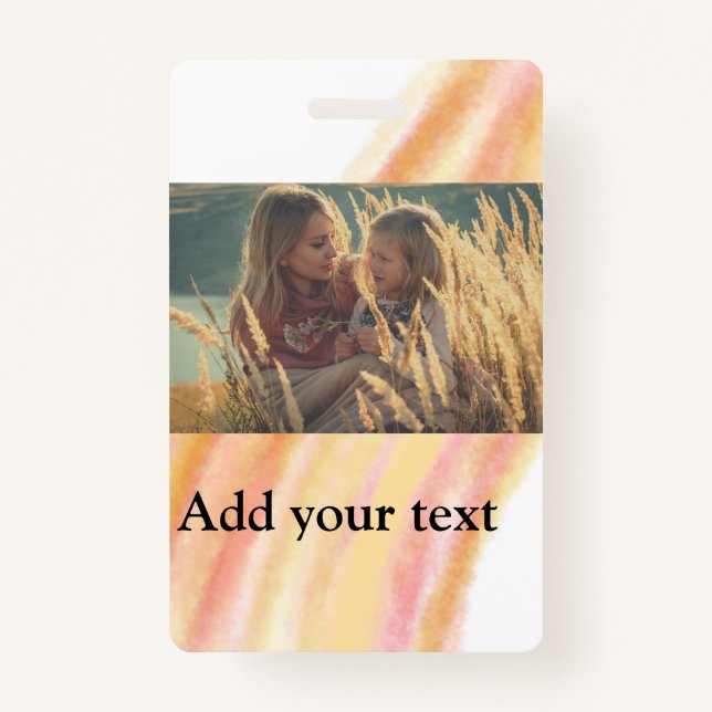 custom add your photo christmas personalised water ID badge (Front)