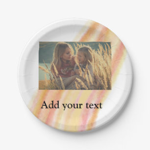custom add your photo christmas personalised water paper plate