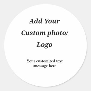 custom add your photo logo your text custom modern classic round sticker