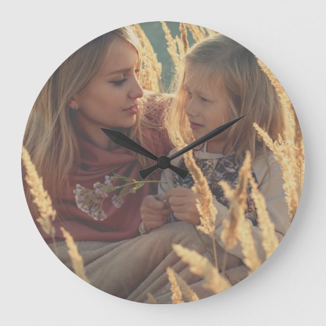 custom add your photo personalized large clock (Front)