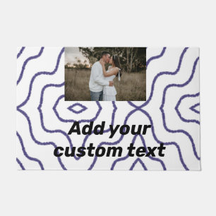 custom add your photo your text watercolor lines doormat