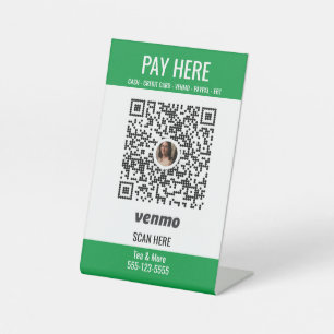 Custom Add Your QR Code Venmo Pay Here Pedestal Sign