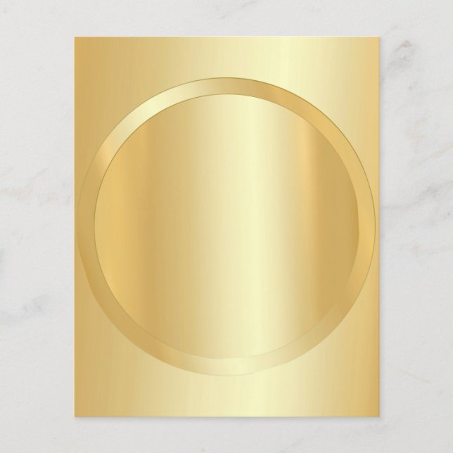 Custom Add Your Text Faux Gold Glamour Template Flyer (Front)