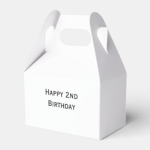 custom add your text happy birthday 2nd simple  favour box