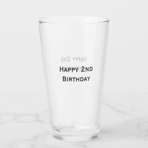 custom add your text happy birthday 2nd simple glass