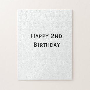 custom add your text happy birthday 2nd simple  jigsaw puzzle