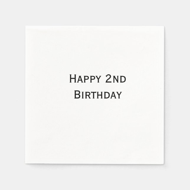 custom add your text happy birthday 2nd simple  napkin (Front)