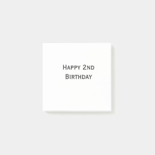 custom add your text happy birthday 2nd simple post-it notes