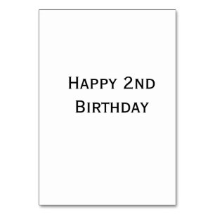 custom add your text happy birthday 2nd simple table number