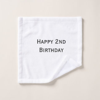 custom add your text happy birthday 2nd simple  wash cloth