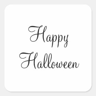 custom add your text happy halloween square sticker